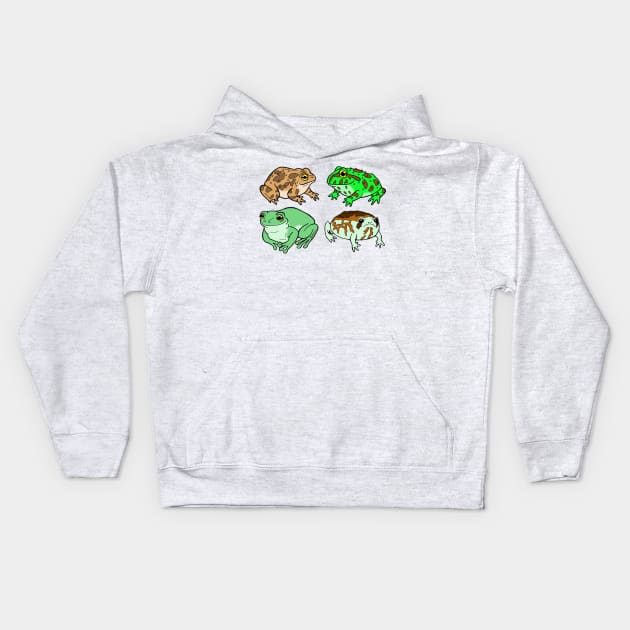 Frog Party Kids Hoodie by HonuHoney